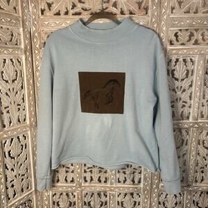 Rod's Running Horse Graphic Print Long Sleeve Shirt Size Small Unisex Western